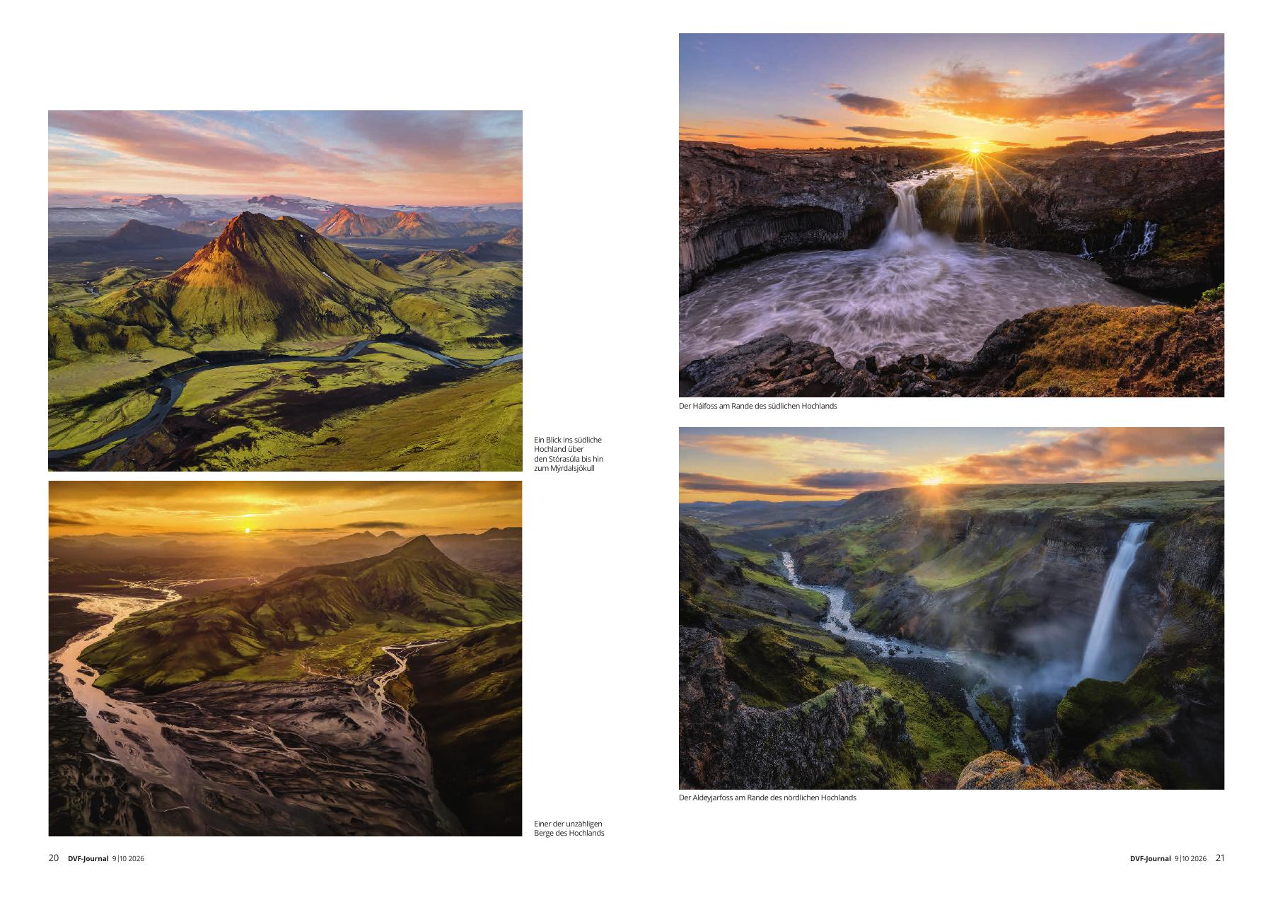 Landschaftsfotografie als Doppelseite