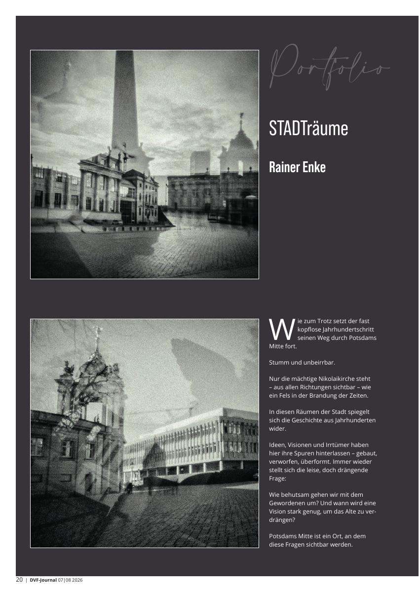 Schwarzweiß-Portfolio im DVF Journal